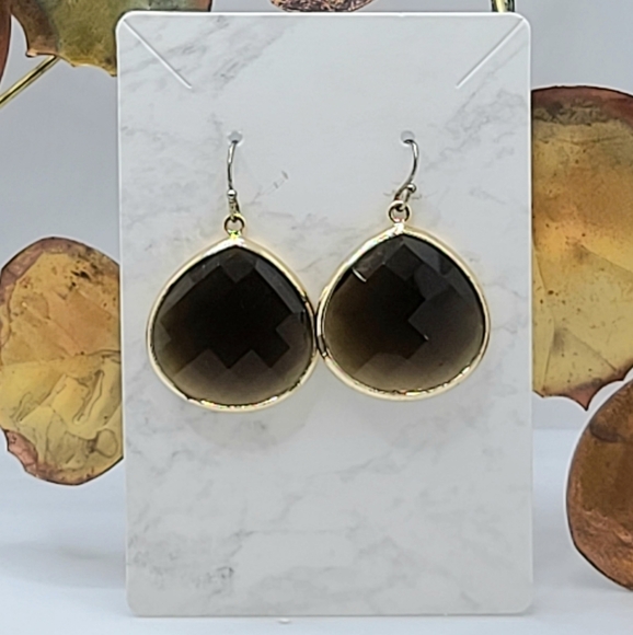 Unbranded Jewelry - "5/$25" Faux Smokey Quartz Goldtone Earrings